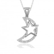 Gümüş Ay Yıldız Bayan Kolye Gümüş Ay Yıldız Bayan Kolye