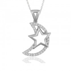 Gümüş Ay Yıldız Bayan Kolye Gümüş Ay Yıldız Bayan Kolye