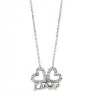 Gümüş Love Yazılı Kalpli Bayan Kolye Gümüş Love Yazılı Kalpli Bayan Kolye
