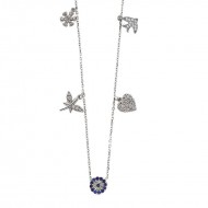 Gümüş Nazarlı Şans Kolyesi Gümüş Nazarlı Şans Kolyesi