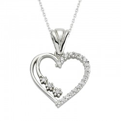 Gümüş Kalpli Bayan Kolye Gümüş Kalpli Bayan Kolye