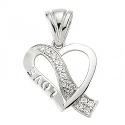 Gümüş Love Kalp Bayan Kolye Gümüş Love Kalp Bayan Kolye