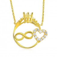 Gümüş Sonsuzluk Tek Taş Kalbim Bayan Kolye Gümüş Sonsuzluk Tek Taş Kalbim Bayan Kolye