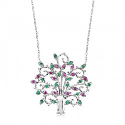 Gümüş Hayat Ağacı Bayan Kolye