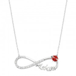 Gümüş Uğur Böcekli Sonsuzluk Aşkım Bayan Kolye Gümüş Uğur Böcekli Sonsuzluk Aşkım Bayan Kolye