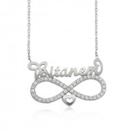 Gümüş Bitanem Yazılı Sonsuzluk Bayan Kolye Gümüş Bitanem Yazılı Sonsuzluk Bayan Kolye