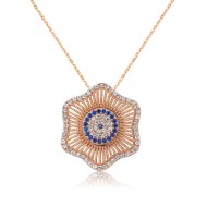 Gümüş Nazarlı Çiçek Bayan Kolye Gümüş Nazarlı Çiçek Bayan Kolye