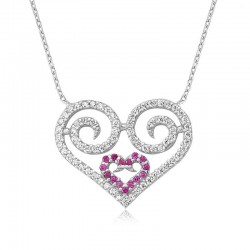 Gümüş Kalpli Bayan Kolye Gümüş Kalpli Bayan Kolye