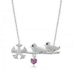 Gümüş Çalı Kuşu Bayan Kolye Gümüş Çalı Kuşu Bayan Kolye