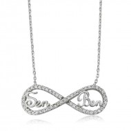 Gümüş Sen Ben Yazılı Sonsuzluk Bayan Kolye Gümüş Sen Ben Yazılı Sonsuzluk Bayan Kolye