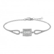 Gümüş Baget Taşlı Bileklik Gümüş Baget Taşlı Bileklik