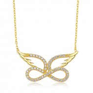 Gümüş Melek Kanadı Sonsuzluk Bayan Kolye Gümüş Melek Kanadı Sonsuzluk Bayan Kolye