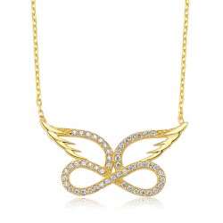 Gümüş Melek Kanadı Sonsuzluk Bayan Kolye Gümüş Melek Kanadı Sonsuzluk Bayan Kolye