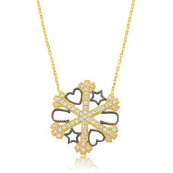 Gümüş Kar Tanesi Şans Bayan Kolye Gümüş Kar Tanesi Şans Bayan Kolye