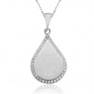 Gümüş Damla Nazar Duası Bayan Kolye Gümüş Damla Nazar Duası Bayan Kolye