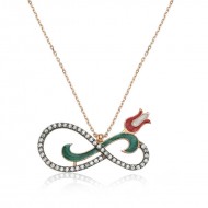 Gümüş Sonsuzluk Lale Bayan Kolye Gümüş Sonsuzluk Lale Bayan Kolye