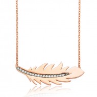 Gümüş Kuş Tüyü Bayan Kolye Gümüş Kuş Tüyü Bayan Kolye