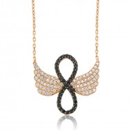 Gümüş Melek Kanadı Sonsuzluk Bayan Kolye