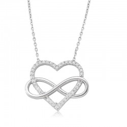 Gümüş Kalpli Sonsuzluk Bayan Kolye Gümüş Kalpli Sonsuzluk Bayan Kolye