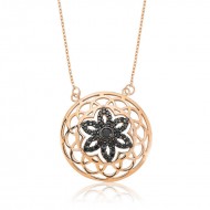 Gümüş Siyah Yaşam Çiçeği Bayan Kolye Gümüş Siyah Yaşam Çiçeği Bayan Kolye