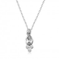 Gümüş Çiğ Damlası Tektaş Bayan Kolye Gümüş Çiğ Damlası Tektaş Bayan Kolye