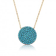 Gümüş Firuze Taşlı Bayan Kolye Gümüş Firuze Taşlı Bayan Kolye