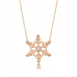 Gümüş Kar Tanesi Bayan Kolye