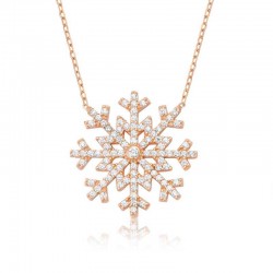 Gümüş Kar Tanesi Bayan Kolye