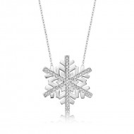 Gümüş Kar Tanesi Bayan Kolye