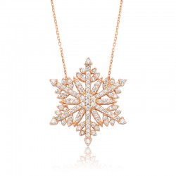 Gümüş Kar Tanesi Bayan Kolye