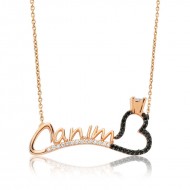 Gümüş Canım Yazılı Tek Taş Kalp Bayan Kolye Gümüş Canım Yazılı Tek Taş Kalp Bayan Kolye