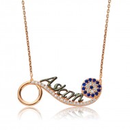 Gümüş Nazarlı Aşkım Bayan Kolye Gümüş Nazarlı Aşkım Bayan Kolye