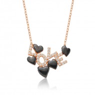 Gümüş Love Yazılı Kalpli Bayan Kolye Gümüş Love Yazılı Kalpli Bayan Kolye