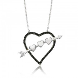 Gümüş Oklu Kalp Bayan Kolye Gümüş Oklu Kalp Bayan Kolye