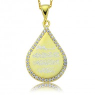 Gümüş Damla Nazar Duası Bayan Kolye Gümüş Damla Nazar Duası Bayan Kolye