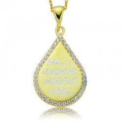 Gümüş Damla Nazar Duası Bayan Kolye Gümüş Damla Nazar Duası Bayan Kolye