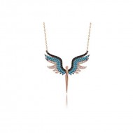 Gümüş Rose Mikail Meleği Bayan Kolye Gümüş Rose Mikail Meleği Bayan Kolye