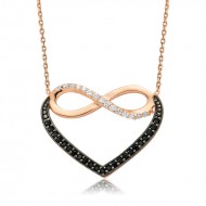 Gümüş Kalpli Sonsuzluk Bayan Kolye Gümüş Kalpli Sonsuzluk Bayan Kolye