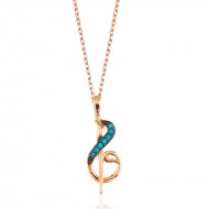 Gümüş Nota Figürlü Elif Vav Bayan Kolye Gümüş Nota Figürlü Elif Vav Bayan Kolye