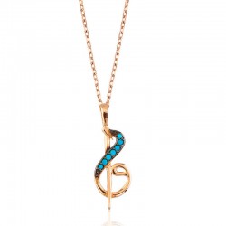 Gümüş Nota Figürlü Elif Vav Bayan Kolye Gümüş Nota Figürlü Elif Vav Bayan Kolye