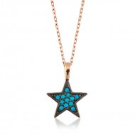 Gümüş Mavi Yıldız Bayan Kolye Gümüş Mavi Yıldız Bayan Kolye