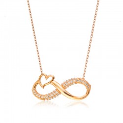 Gümüş Kalpli Sonsuzluk Bayan Kolye Gümüş Kalpli Sonsuzluk Bayan Kolye