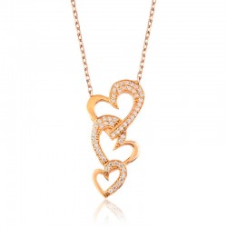 Gümüş Üç Kalp Bayan Kolye Gümüş Üç Kalp Bayan Kolye