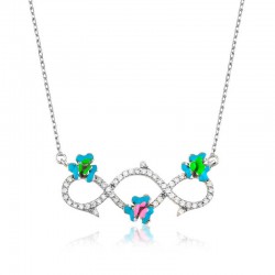 Gümüş Çiçekli Sonsuzluk Bayan Kolye Gümüş Çiçekli Sonsuzluk Bayan Kolye