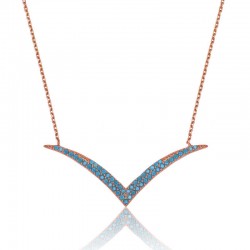 Gümüş Firuze Taşlı Martı Bayan Kolye Gümüş Firuze Taşlı Martı Bayan Kolye