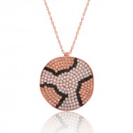 Gümüş Taşlı Dalgalı Bayan Kolye Gümüş Taşlı Dalgalı Bayan Kolye