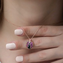 Gümüş Uğur Böceği Bayan Kolye Gümüş Uğur Böceği Bayan Kolye