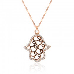 Gümüş Vav Desenli Fatma Ana Eli Bayan Kolye Gümüş Vav Desenli Fatma Ana Eli Bayan Kolye