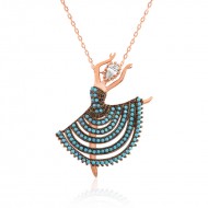 Gümüş Mavi Balerin Bayan Kolye Gümüş Mavi Balerin Bayan Kolye