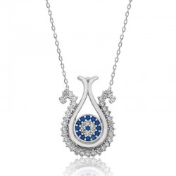 Gümüş Nazarlı Lale Bayan Kolye Gümüş Nazarlı Lale Bayan Kolye